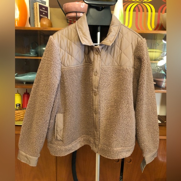 Lite Weight Quilted Teddy Jacket in a dark Carmel Color - Picture 1 of 10